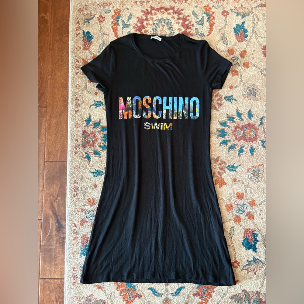 Moschino Swim Black T-Shirt Dress